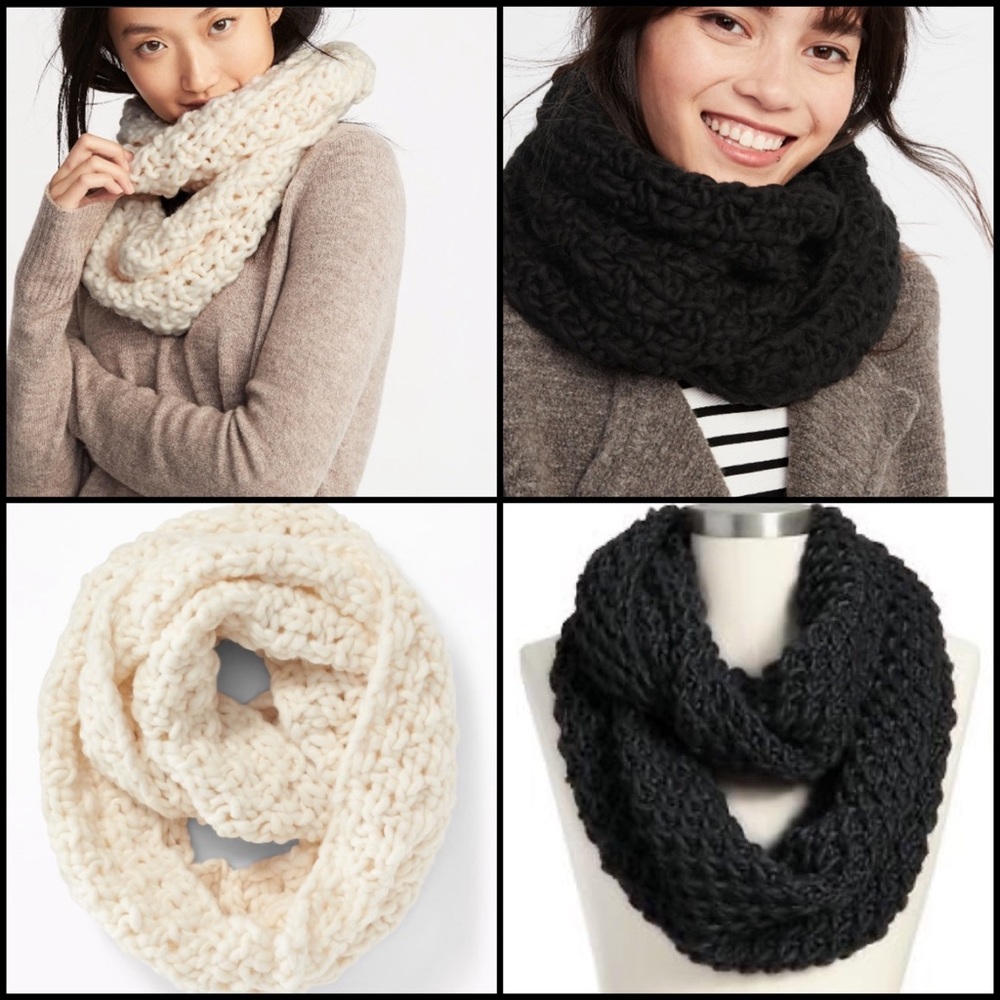 Chunky Basket Weave Knit Infinity Loop Snood Scarf